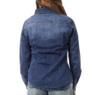 Blaues Jeanshemd für Damen Monday Premium Bleach Ansicht 2