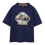 T-Shirt Bleu Garçon TimberlandT604331 pas cher