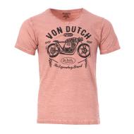 T-shirt Orange Homme Von Dutch Kustom pas cher
