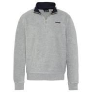 Sweat Polaire Gris Homme Schott Half Zipped pas cher