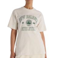T-Shirt Beige Femme New Balance Athletics Oversized pas cher
