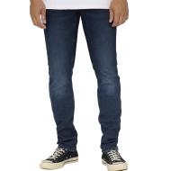 Dunkelblaue, verwaschene Regular-Fit-Jeans für Herren von Only & Sons Weft