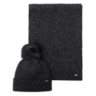 Women's Black Beanie + Scarf Set Kaporal MELLY