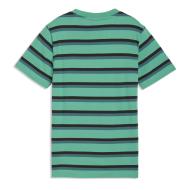 Puma Ess Elevated Striped Boys’ Green/Grey T-shirt Photo of the Espace des Marques %store% store - view of %key%