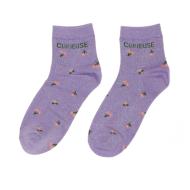 Chaussettes Mauve à Fleurs Femme Stella Green Curieuse