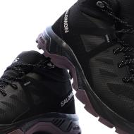 Zapatillas de senderismo negras para mujer Salomon Exeo Mid ver 7