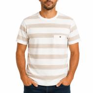 Camiseta blanca/beige para hombre RMS26 a rayas barato