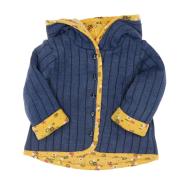 Chaqueta reversible niña azul/amarillo floral EOM Ezeima barato