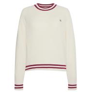 Pull Beige/Rouge Femme Calvin Klein Jeans Woven Label vue 2