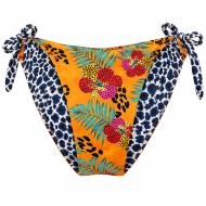 Wendbares Bikini-Höschen Orange/Schwarz für Damen, Sandkorn-Leopardenmuster günstig