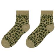 Chaussettes Doré/Vert Femme Stella Green Leopard