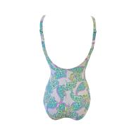 Badeanzug für Damen in Grün/Weiß/Rosa, Modell „Grain de Sable“ von Naka Ansicht 2