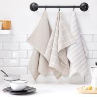 Set of 3 Taupe-Printed Tea Towels by Today Towels Photo of the Espace des Marques %store% store - view of %key%