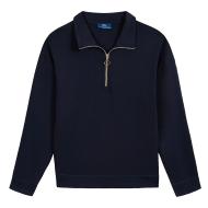 Sudadera con cremallera de 1/4 azul marino para mujer TBS Craie barato
