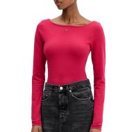 T-shirt Rose Foncé Femme Tommy Hilfiger Tjw Slim S Flag