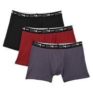 X3 Boxers Noir/Rouge/Violet Homme Dim Coton Stretch