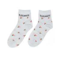 Chaussettes Grise à Fleurs Femme Stella Green Elégante