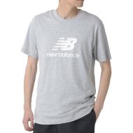 Camiseta New Balance Stacked Logo Gris, Hombre barato