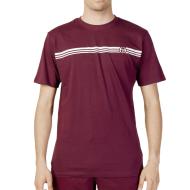 Men's Sergio Tacchini Stripe B Bordeaux T-Shirt affordable