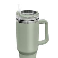 Taza de viaje isotérmica verde de 1 litro ver 2
