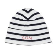 White/Navy Stripe Baby Boy Beanie Elle est ou la mer Mousqua affordable