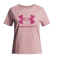 Camiseta rosa para niña Under Armour con logotipo grande ver 2