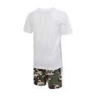 Conjunto de Camiseta Corta Adidas Blanco/Caqui, Niño ver 2