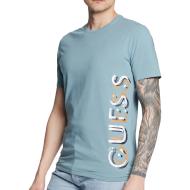 T-shirt Bleu Homme Guess Vertical pas cher