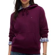 Tommy Hilfiger Flag1 Damen-Kapuzenpullover in Bordeaux günstig