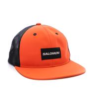 Gorra negra/naranja unisex Salomon Trucker Flat Cap Cherry ver 2