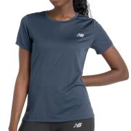 Camiseta de manga deportiva New Balance gris para mujer