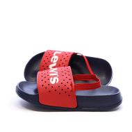 Claquettes Marine/Rouge Garçon Levi's Perf pas cher