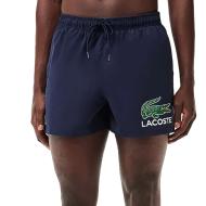 Lacoste Herren-Badeshorts in Marineblau mit Krokodil-Print günstig