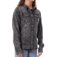Schwarzes Damen-Jeanshemd Monday Premium Bleach