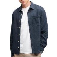 Surchemise Bleu Chiné Homme Superdry Twill pas cher