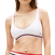 Weißes Bikini-Oberteil für Damen von Tommy Hilfiger, gestreift