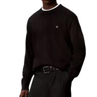 Pull Noir Homme Calvin Klein Jeans Crwn pas cher
