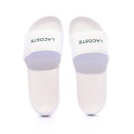 Claquettes Blanches/Vertes Homme Lacoste Serve vue 3