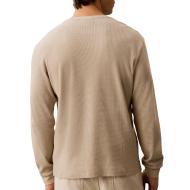 Beiges Herren-Sweatshirt von Calvin Klein Jeans mit Waffelmuster und Aufnähern Ansicht 2