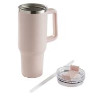 Taza de viaje isotérmica rosa de 1 litro barato
