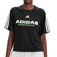 Camiseta negra de mujer Adidas Tiro Q3 barato