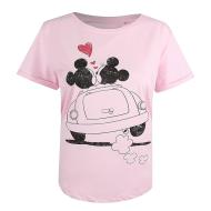 Rosa Damen-T-Shirt Disney Mickey & Minnie Hearts Ansicht 2