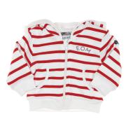 EOM Bananova Sudadera con cremallera a rayas roja/blanca, niño barato