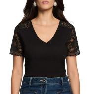 Camiseta negra de mujer Morgan DIO barato