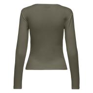 T-Shirt Manches Longues Kaki Femme JDY Vaya vue 2