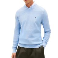 Pull Bleu pastel Homme Tommy Hilfiger Structure pas cher