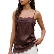 Débardeur Marron Femme Vero Moda Lace Singlet
