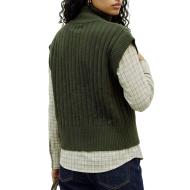 Gilet sans manches maille femme Kaki Vero Moda Highneck vue 2