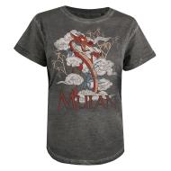 Camiseta gris de mujer Disney Mulan Mushu Fashion ver 2