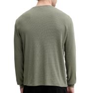 Grünes Herren-Sweatshirt von Calvin Klein Jeans mit Waffel-Muster und Aufnähern Ansicht 2